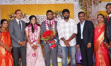 Actor Charlie elder Son Adhithiya Charlie weds Amritha reception Photos