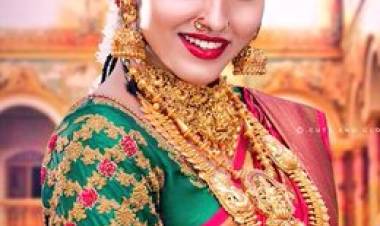 Beautiful Tamil Ponnu Saidhansika in Tamil Wedding look for Wedding Vows Calendar launch