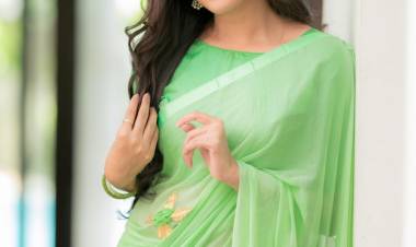 Glorious in green Actress #Chandini looks ravishing in her Latest Photoshoots