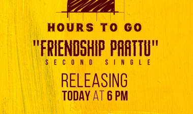 Two hrs to go for KALATHILSANDHIPPOM second single track #FriendshipPaattu will be launched by @actor_jayamravi tomorrow @ 6 PM .
