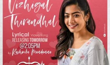A lovely lyrical video #VizhigalThirandhal from #Seethayanam to be launched by Gorgeous @iamRashmika tomorrow, 2:05 PM