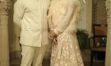 Megapower Star @AlwaysRamCharan and @UpasanaKonidela at #NisChay wedding event.