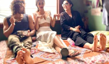 From the sets of LIGER...Chilling in between the shoot Devarakonda  Ananya Pandya | Charmme Mumbai | SaalaCrossbreed  