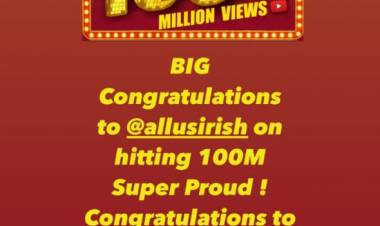 #IconStaar @alluarjun congratulates his brother @AlluSirish as his first Hindi music video #VilayatiSharaab hit 100 million views on YouTube.