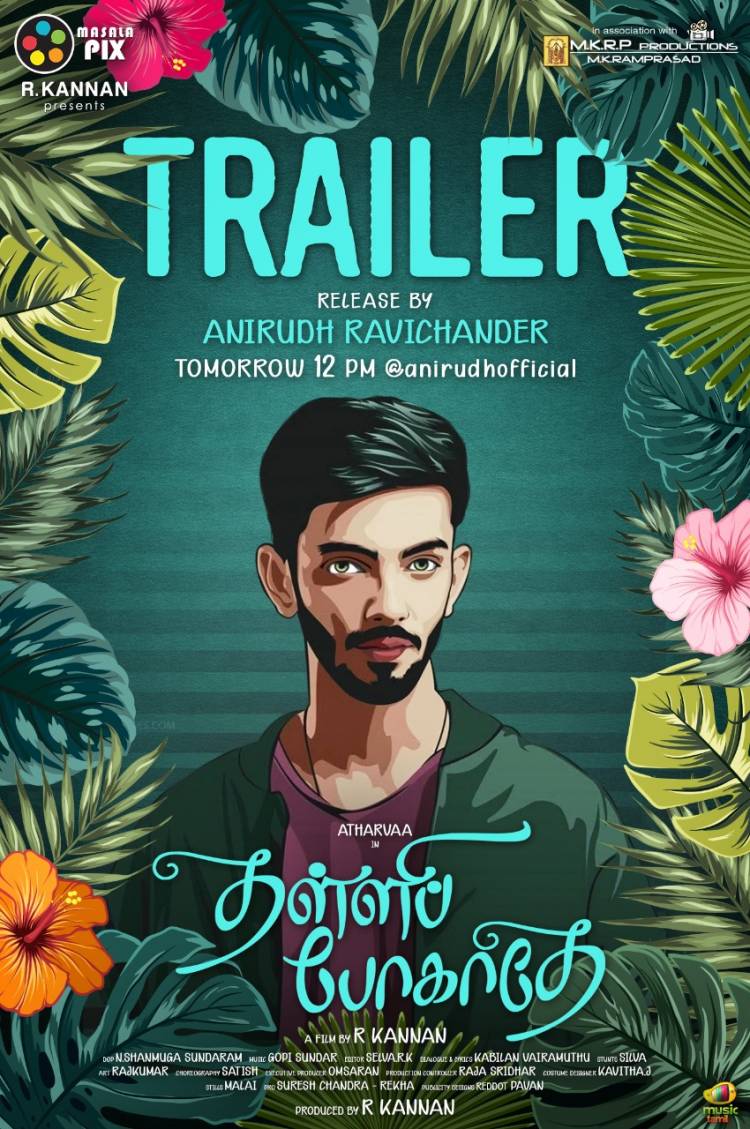 Rockstar @anirudhofficial will be releasing  @atharvaamurali's #ThalliPogathey Trailer on Oct 9 (Friday) at 12PM.
