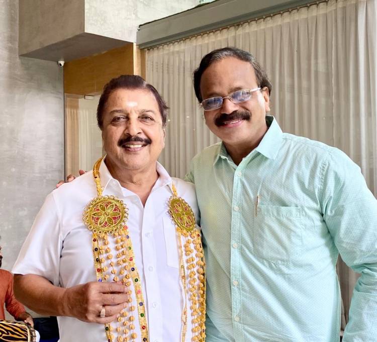 #Kabadadaari Movie Producer’s @Dhananjayang & @lalithagd meets veteran actor Sivakumar 79th birthday