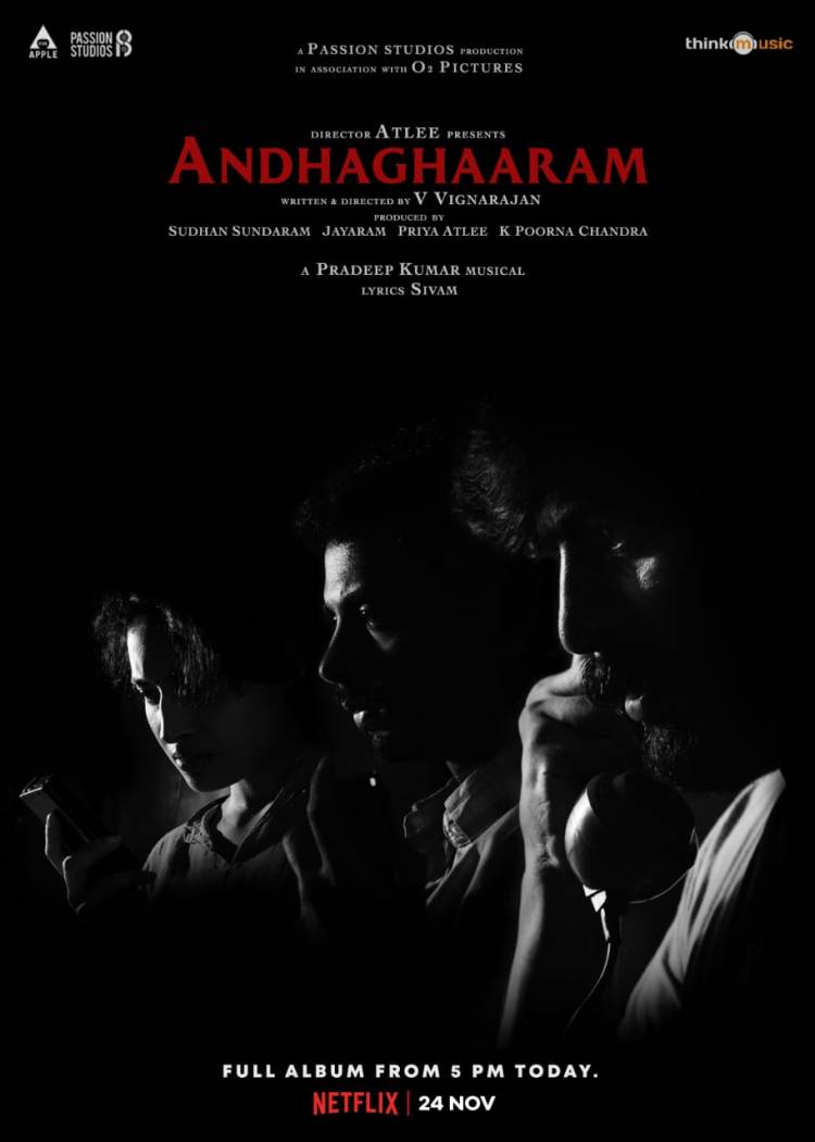 Full album from 5pm today #Andhaghaaram @Atlee_dir