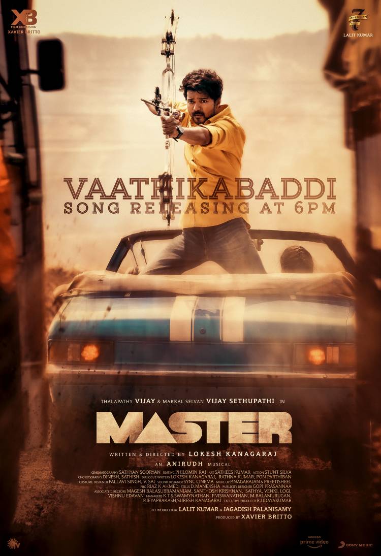 #Master #VaathiKabaddi full song releasing today @6pm