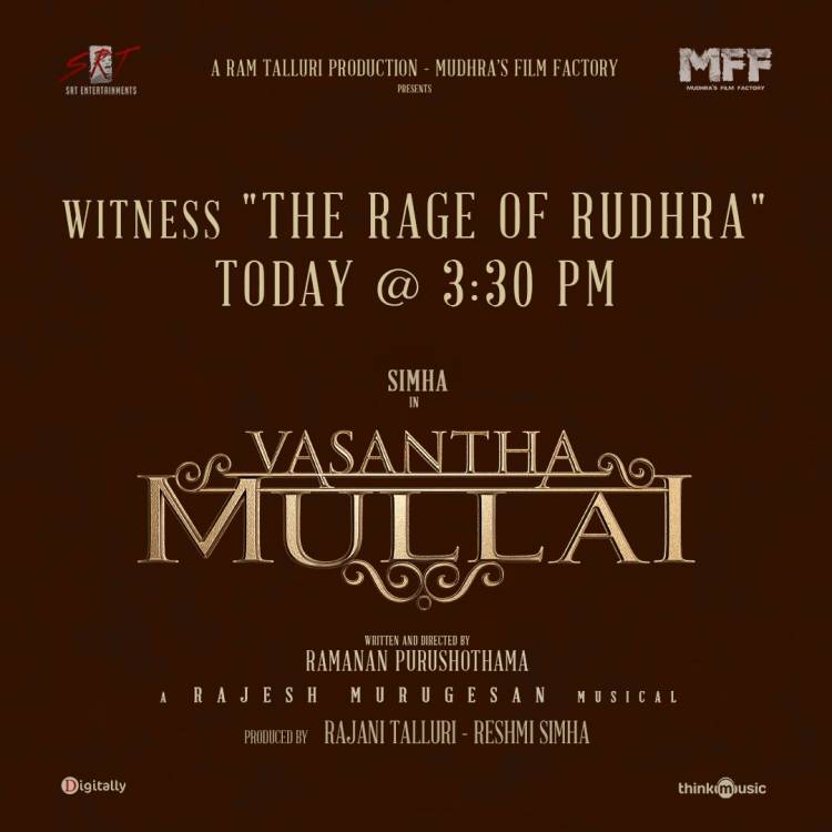 Get ready to Witness "#TheRageofRudhra" from Today @ 3.30 PM !