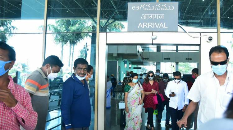 @upasanakonidela lands in Rajahmundry, spotted at airport