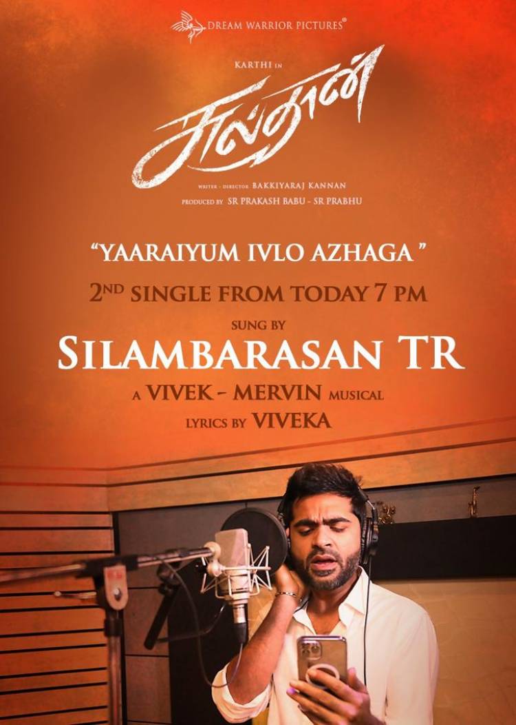 #Sulthan2ndSingle “Yaaraiyum ivlo azhaga” sung by the one and only #SilambarasanTR will be out at 7PM today.