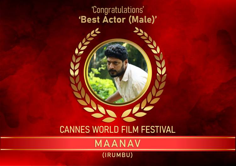 Maanav Bags Best Actor award at  Cannes World Film Festival France
