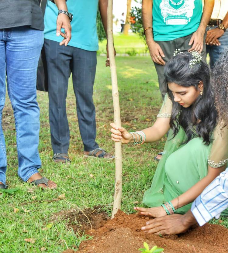 #STR Planted trees in #Maanaadu shooting spot in memory of Legend  @Actor_Vivek sir!