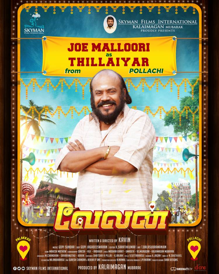 Here it's #Velan character poster No 5  #JoeMalloori as "Thillaiyar"