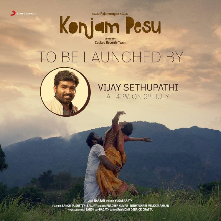 The melodious #KonjamPesu will be launched by #MakkalSelvan @VijaySethuOffl, @Siva_Kartikeyan and @gvprakash at 4PM today! 