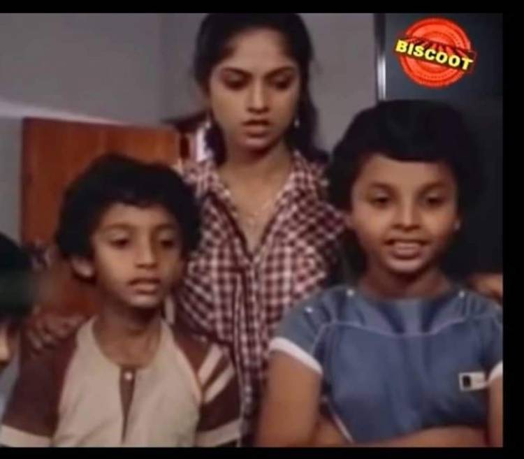 36 years earlier, Nadhiya acted in the movie "Poove Poochudava" with two small kids.
