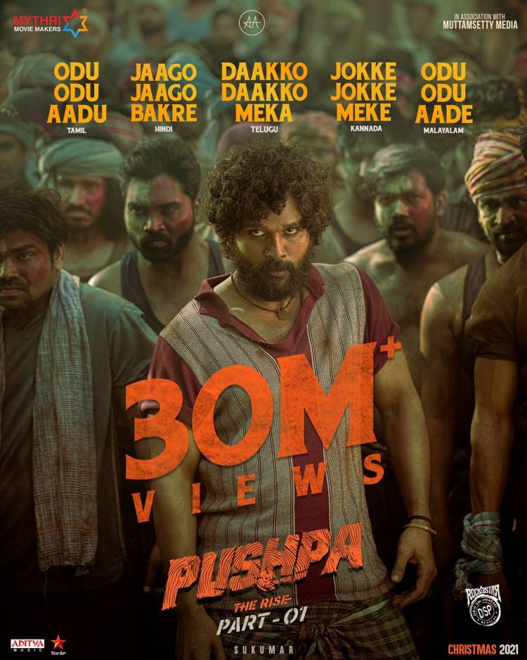 30M+ Views & Counting for the WILDEST #PushpaFirstSingle across 5 Languages 