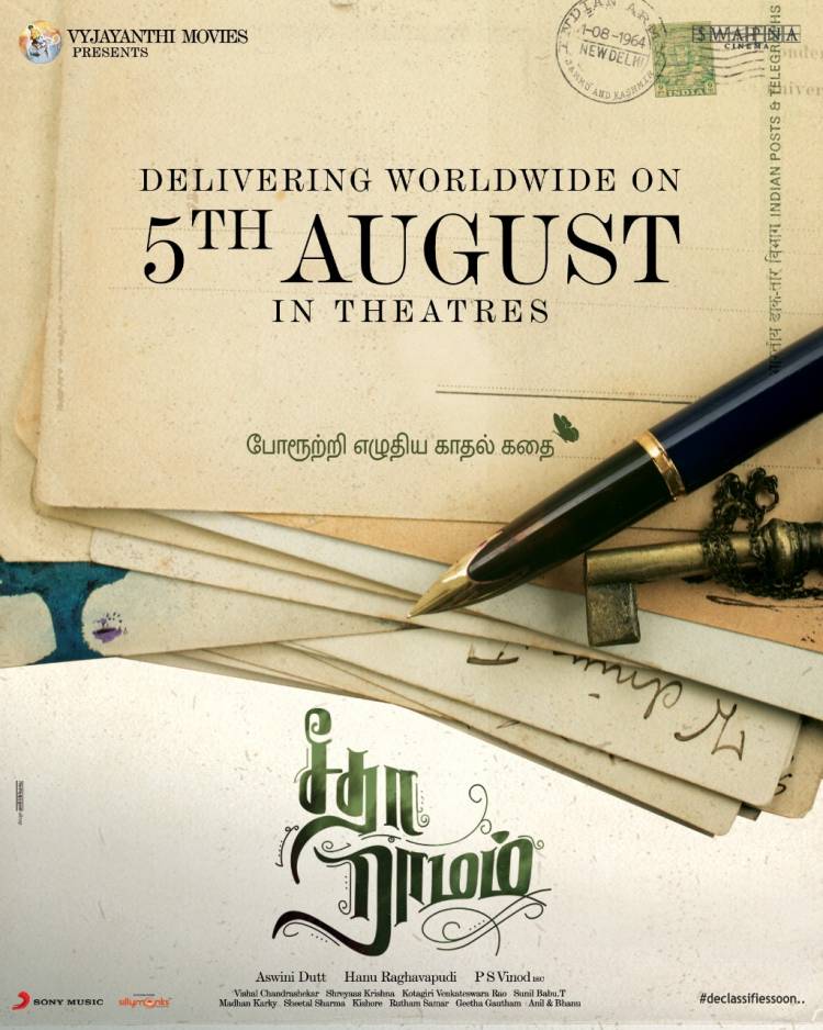 Dulquer Salmaan, Hanu Raghavapudi, Swapna Cinema’s Sita Ramam is Releasing Worldwide In Theatres On 5th August