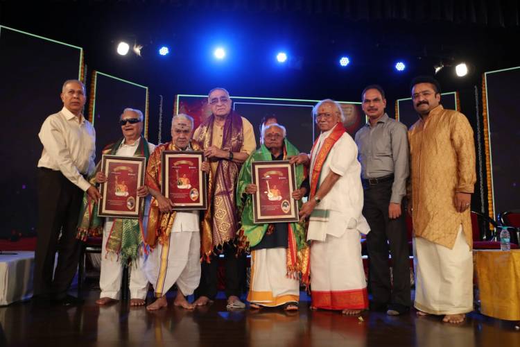 Balamurali Nada Mahotsav National Award for Dr T.K Murthy, Shri M. Chandrasekaran & Shri T.H. Vikku Vinayakram 