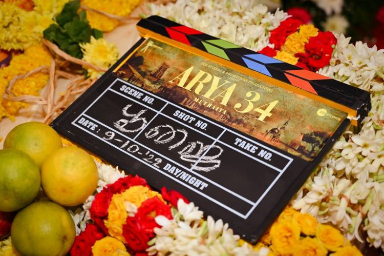 Zee Studios & Drumsticks Productions present  Filmmaker Muthaiya directorial  Actor Arya starrer “Arya 34” movie launched with a ritual ceremony 