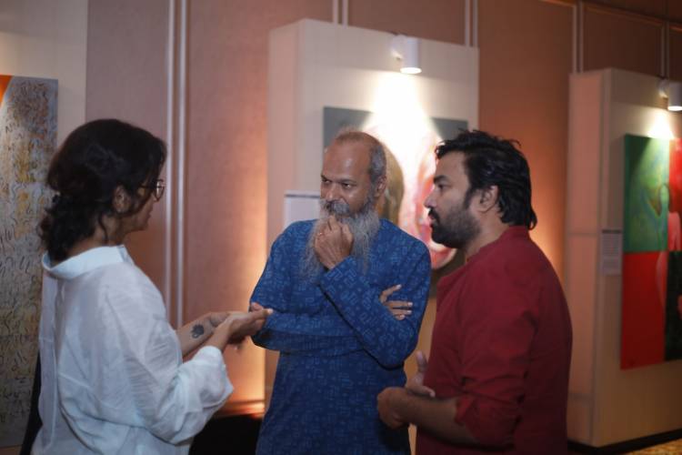 Filmmaker Mani Ratnam and Music Director A.R. Rahman visit Actress Shamlee’s solo art show “SHE” 