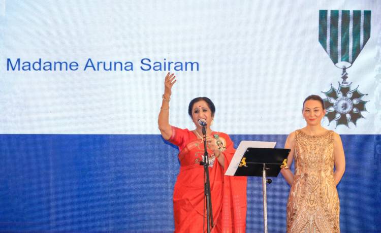 Aruna Sairam crowns Indian music on international arena by getting felicitated with the coveted Chevalier award, the highest honour of the French government, on July 15