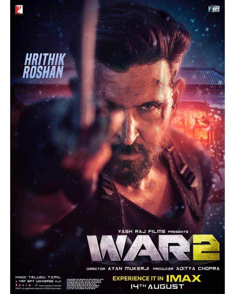 யஷ் ராஜ் பிலிம்ஸின் வார் 2 ஆகஸ்ட் 14ம் தேதியன்று உலகளவில் உள்ள ஐமேக்ஸ் திரைகளில் வெளியாகிறது . 50 நாட்களில் வெளியாகவுள்ள வார் 2 படத்திற்காக புதிய போஸ்டரை வெளியிட்டுள்ளனர்!