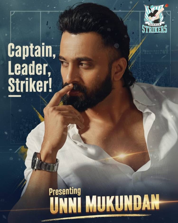 Unni Mukundan named Captain of Kerala Strikers for the coming season of the Celebrity Cricket League (CCL)