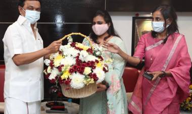 Ms Suneeta Reddy MD Apollo hospitals Group and  and Ms. Sindoori Reddy CEO Apollo Hospitals Group Congratulated Dravida Munnetra Kazhagam