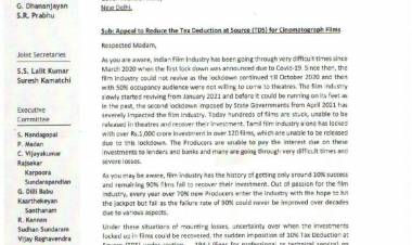Appeal to Reduce the Tax Deduction at Source (TDS) for Cinematograph Films