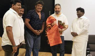 நடிகர் மன்சூர் அலிகான் தமிழ் தேசிய புலிகள் கட்சி நிர்வாகிகளுடன்,  கமலை இன்று சந்தித்தார்! சினிமா நிலை பற்றியும் இருவரும் பேசினர்!