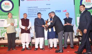 TVS Motor Company wins India Green Energy Award  Recognised in the category ‘Outstanding Renewable Energy User’