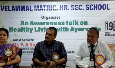 VELAMMAL HOSTED AN AWARENESS SESSION ON HEALTHY LIVING WITH AYURVEDA