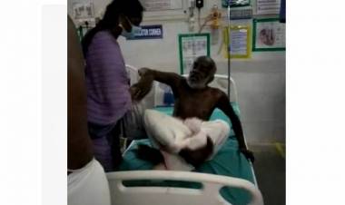 பிரசாதம் கேட்டதற்கு அடி உதை... அலறிய முதியவர்..