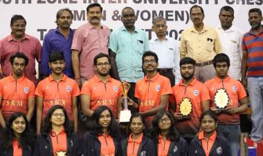 SRM IST won the South Zone Men section and University of Madras won the South Zone Women Section. Top 4 team qualified for All India Inter University Chess Tournament 2021-22