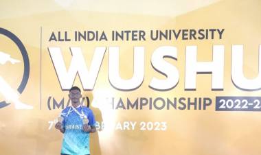V.Dharunraj - Winning 2 Gold Medals - All India Inter University Wushu Men Championship -2022-2023