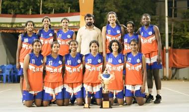 Our SRM IST Basketball (W) Team Won a Gold Medal at the State Level Inter Collegiate 24 Year Sree Raghavendra Tournament 2023