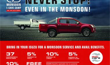 Isuzu Motors India to roll-out ‘ISUZU I-Care Monsoon Camp’ across India.