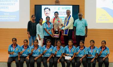 SRMIST Founders Birthday Trophy- Ball Badminton Men Team Won Gold