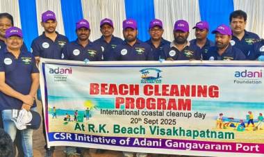 Adani Gangavaram Port Extends Support for International Coastal Cleanup at Ramakrishna Beach, Visakhapatnam
