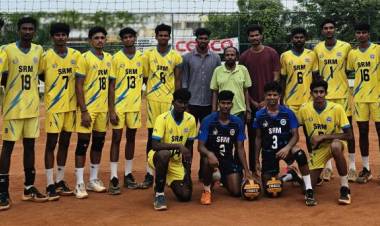 SRMIST Men’s Volleyball Team won the Gold Medal in the State Level Inter- Institution Invitation Volleyball Men’s Tournament 
