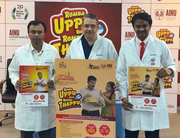 AINU Launches “Romba Uppu… Romba Romba Thappu” Campaign to Raise Awareness on Salt Consumption and Kidney Health