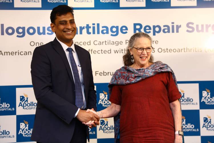 Apollo Hospitals Performs One-Step Minced Cartilage Procedure on a 69 year old American Woman  