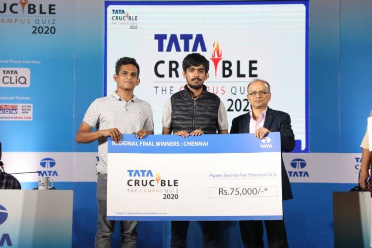 Team from IIT Madras emerge victorious at Chennai Regional Finals of Tata Crucible Campus Quiz 2020