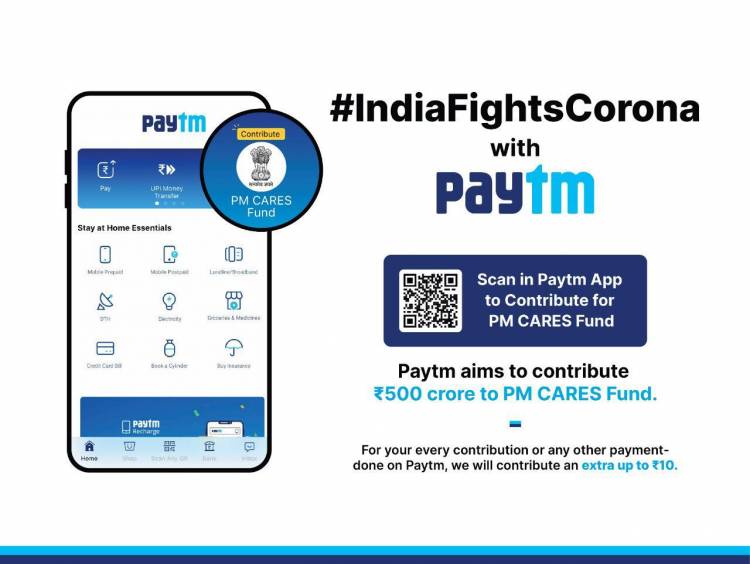Paytm aims to contribute Rs 500 crore to PM CARES Fund