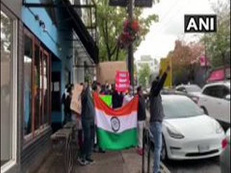 Indian community holds anti-China protest outside Beijing Consulate in Vancouver