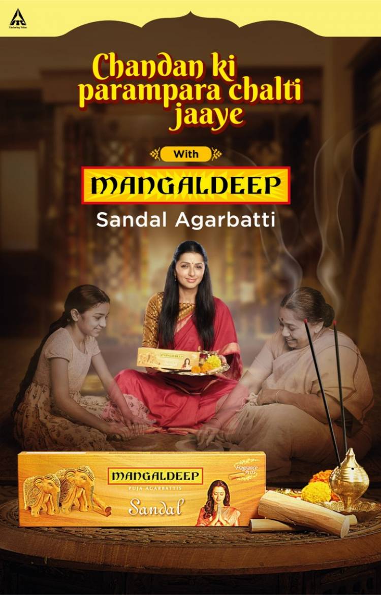 ITC’s Mangaldeep Agarbattis brand Launches a new TVC “The Tradition of Sandal” starring Bhumika Chawla