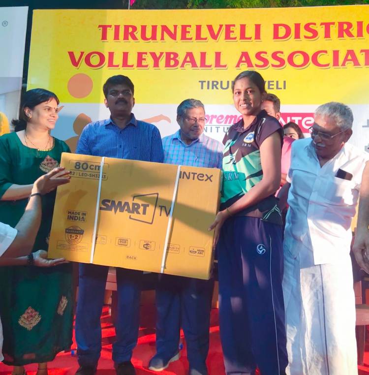 SRM IST Volleyball Girls Win the State level volleyball tournament held at Tirunelveli from 13 to 14th feb 2021, organised by Tirunelveli District Volleyball Association.