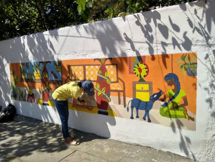 The Department of Fine Arts, Stella Maris College, has completed mural paintings on the campus walls.