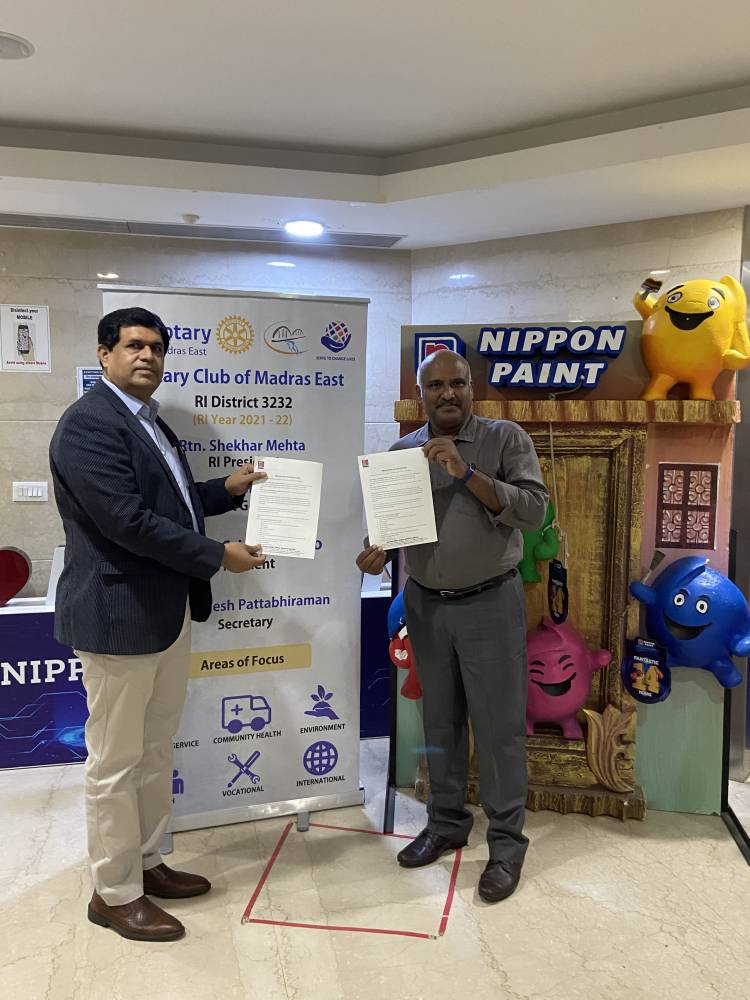 Rotary Club of Madras East in association with Nippon India presents NShakti,   A unique initiative to train 1000 underprivileged women   To become skilled painters in one year